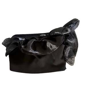 Nasty Gal Black Organza One Shoulder Ruffle Crop Top Size 0 XS NWOT